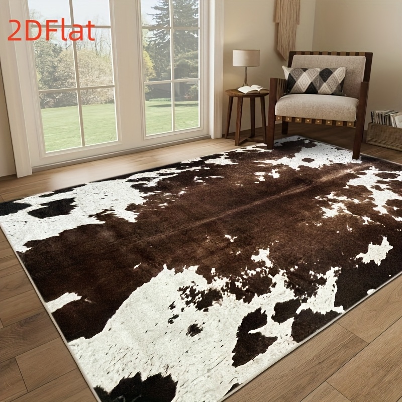 Cowhide Rug Faux - Karpet Flanel Cetak Kulit Sapi 2D,