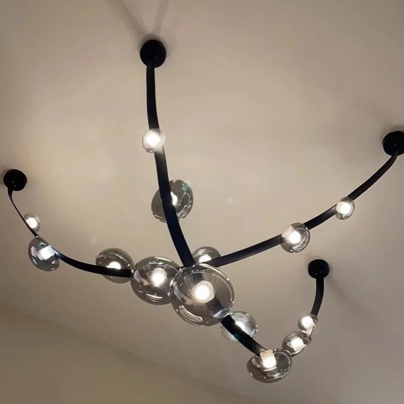Home Decor Exhibition - Lampu Chandelier LED Desainer Minimalis Kulit