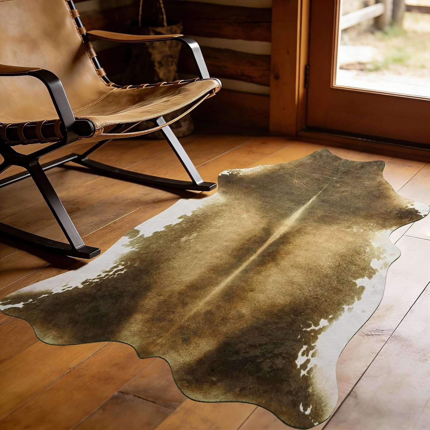 Cowhide Rug Faux - Karpet Ruang Tamu Lembut dan Nyaman,