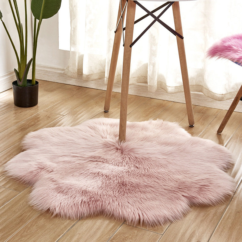 Cowhide Rug Faux - Plum Blossom Bentuk Lembut Bulu Imitasi