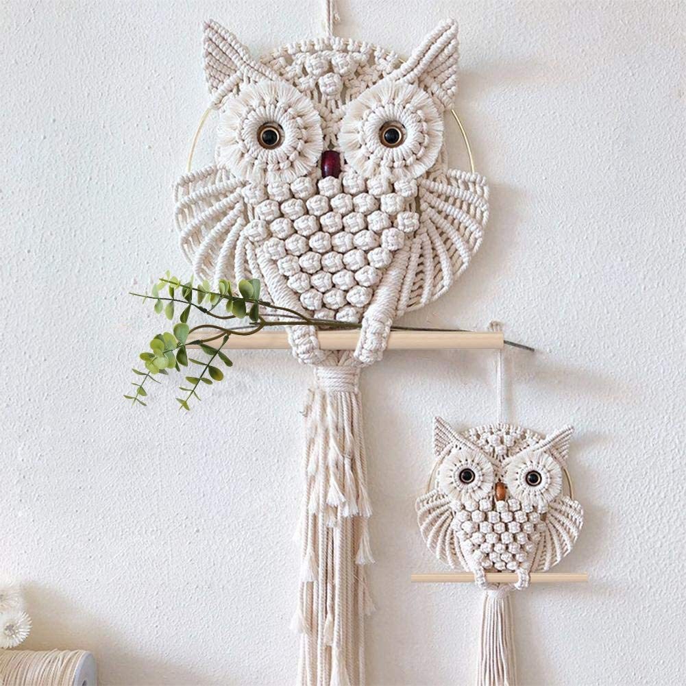 Woven Wall Basket - Hiasan Dinding Renda Liontin Burung Hantu,