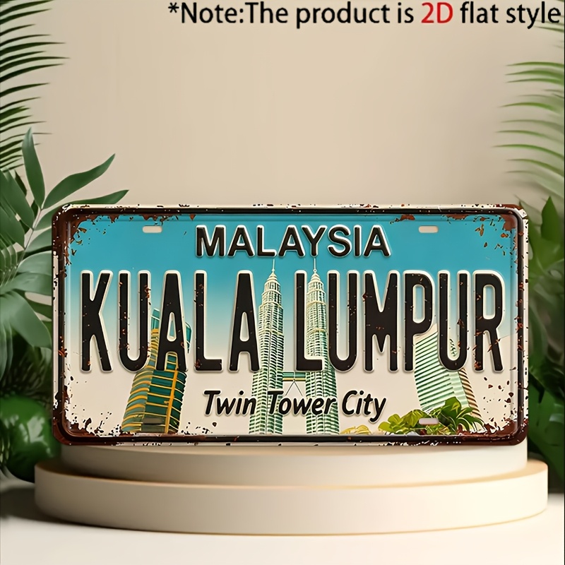 Home Decor Kuala Lumpur - Plat Nomor Logam Vintage Kuala Lumpur