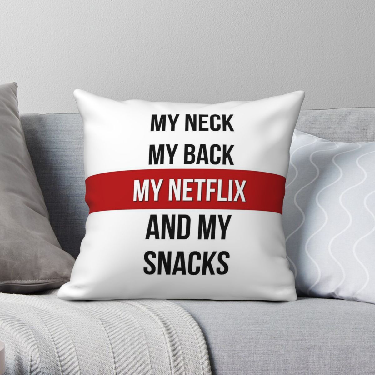 Home Decor Netflix - Sarung bantal persegi My Neck My