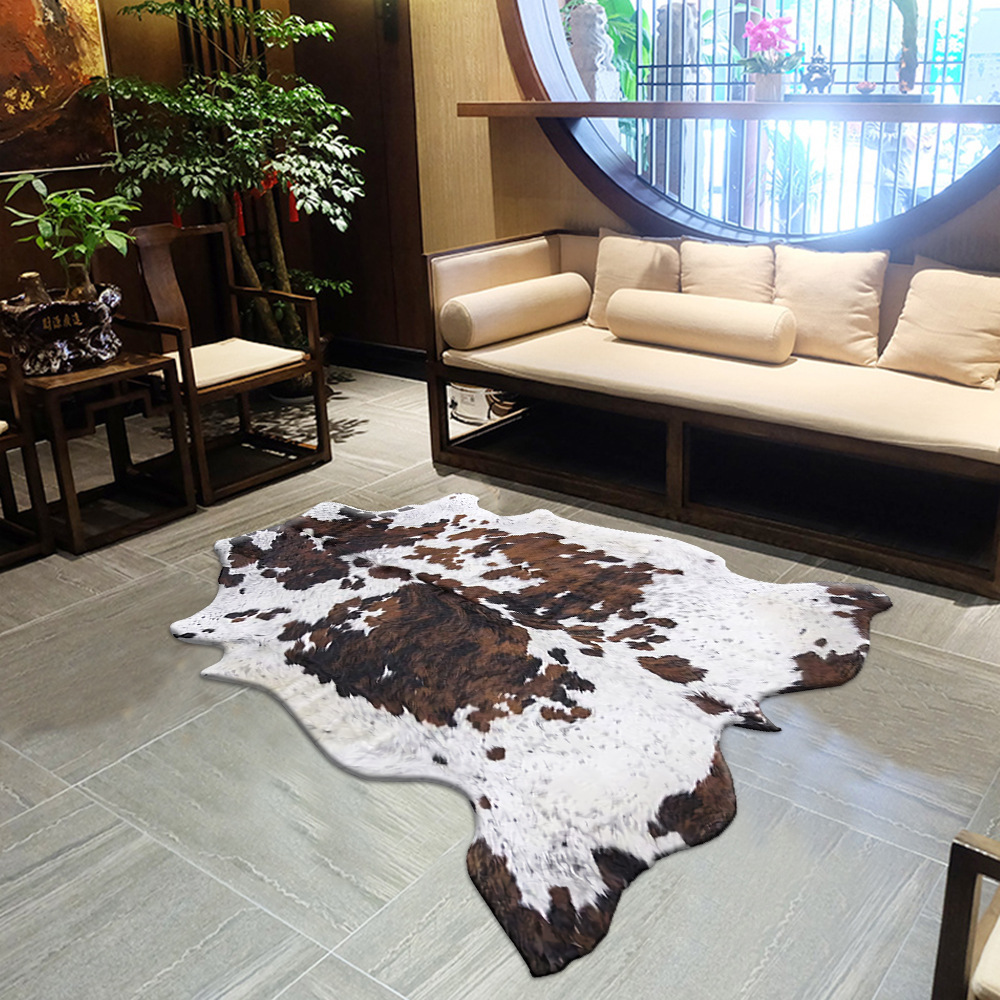 Cowhide Rug Faux - Karpet kulit hewan imitasi anti selip,