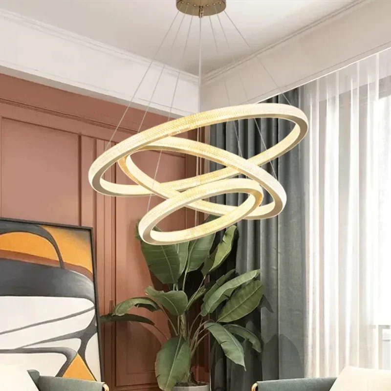 Home Decor Exhibition - Lampu gantung LED kristal lingkaran Modern