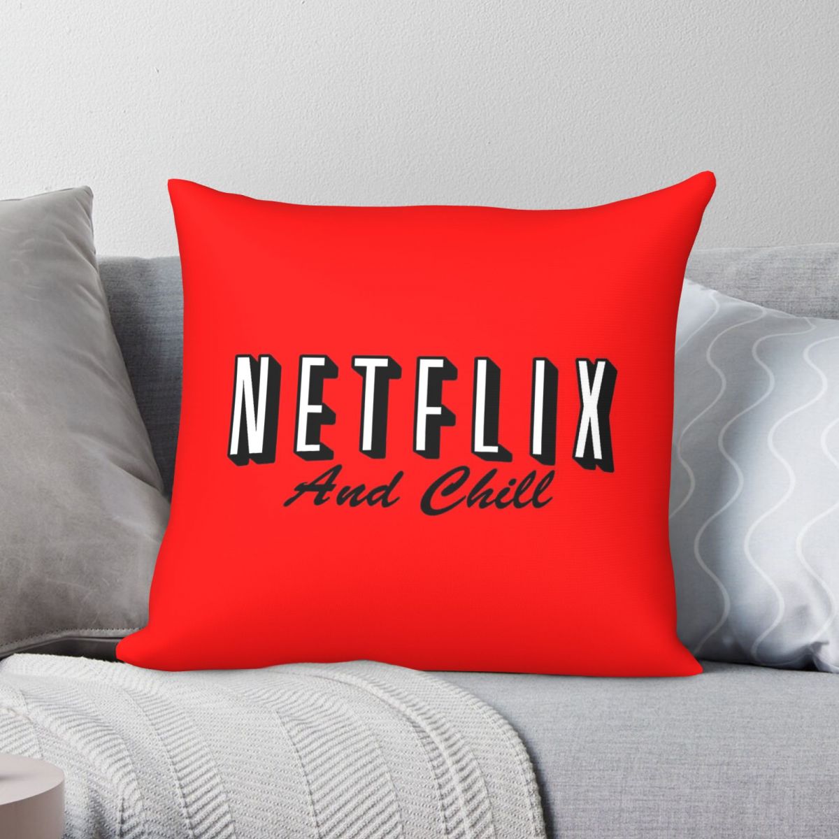 Home Decor Netflix - Netflix And Chill Sarung Bantal Persegi