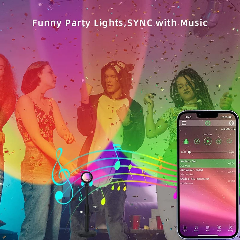 Lampu matahari terbenam LED pi - Home Decor App ulasan dan harga
