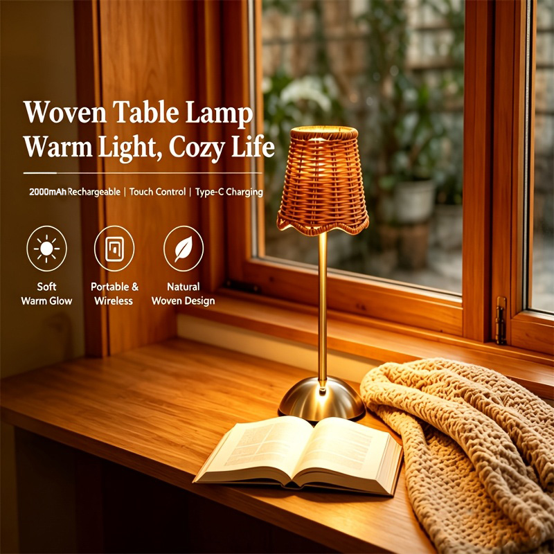 Lampu Meja Seni Anyaman Rotan  - Home Decor Light ulasan dan harga