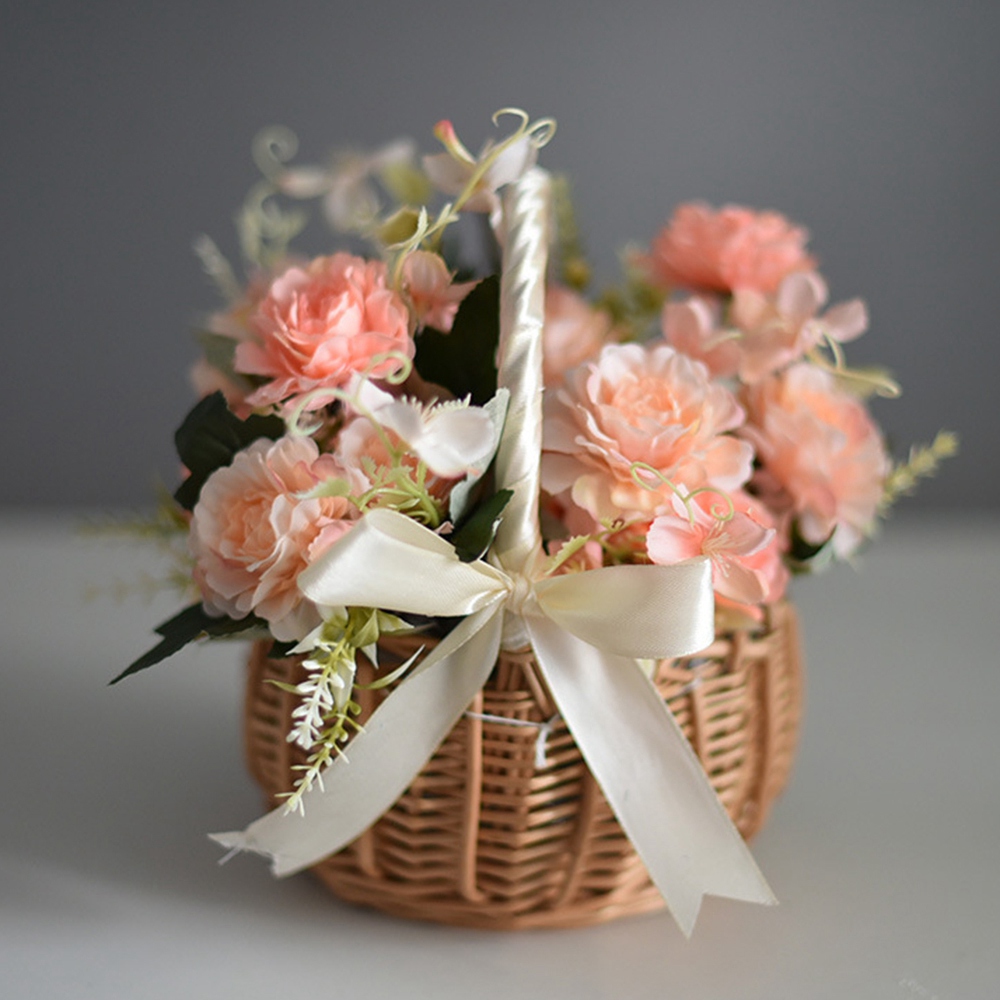Keranjang Bunga Anyaman Rotan, - Home Decor Garden ulasan dan harga