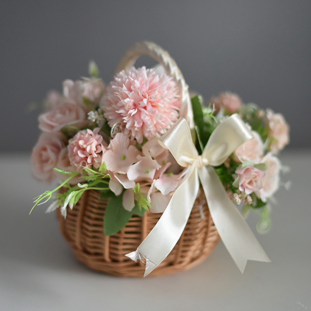 Keranjang Bunga Anyaman Rotan, - Home Decor Garden ulasan dan harga