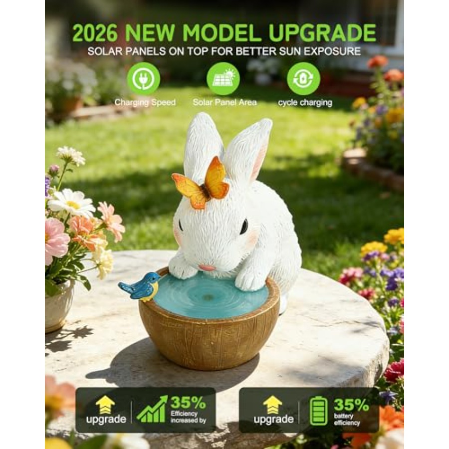 Patung Taman Kelinci Tenaga Su - Home Decor Garden ulasan dan harga