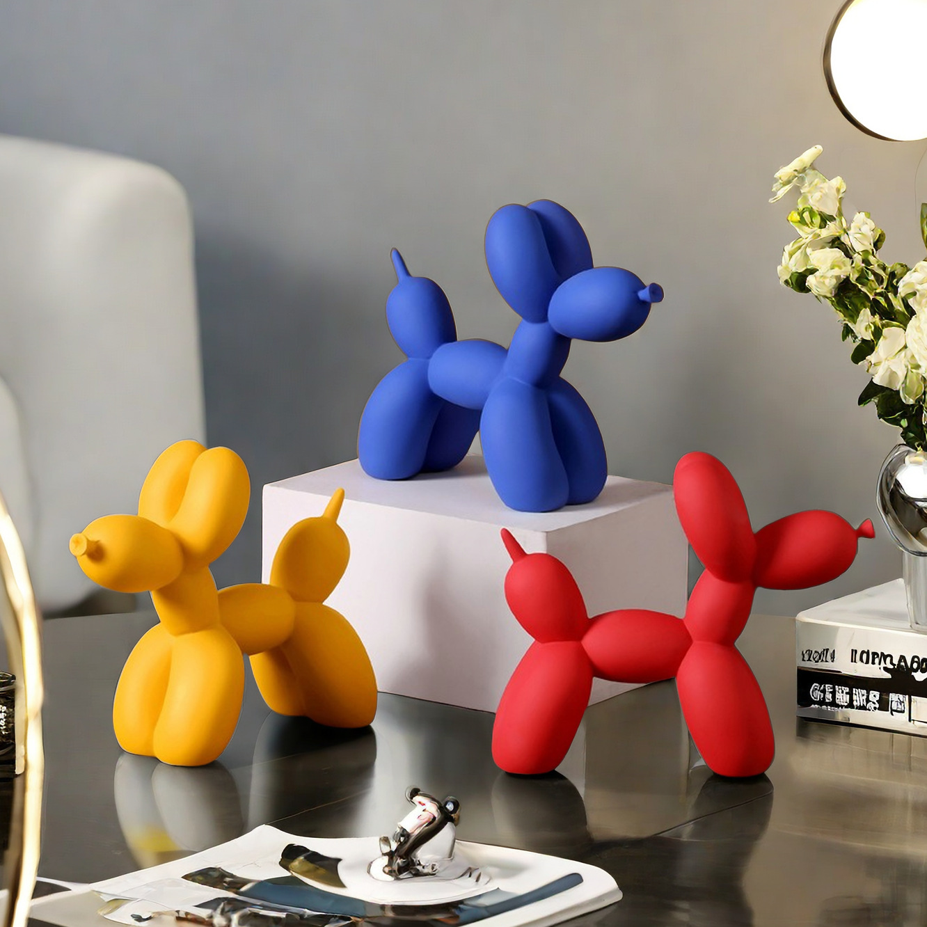 Patung Anjing Balon Warna Soli - Home Decor Exhibition ulasan dan harga