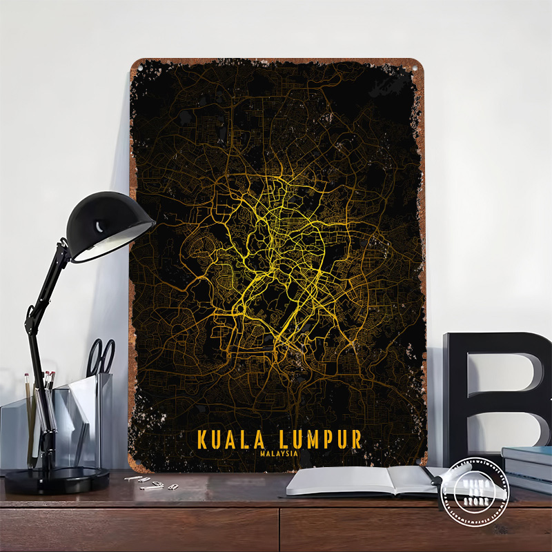 Poster Cetak Peta Kota Emas Ku - Home Decor Kuala Lumpur ulasan dan harga